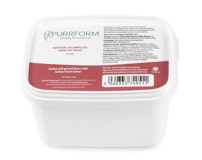 Purrform Turkey & Ground Bone with Turkey Heart & Liver - 450g