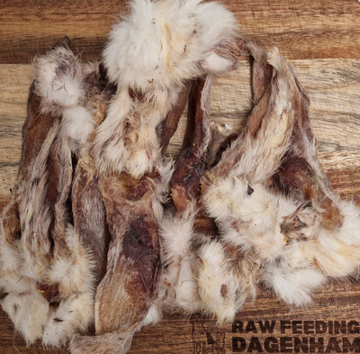 Air-dried rabbit ears with hair – natural chew for dogs