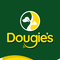 logo for dougies raw dog food on a green background