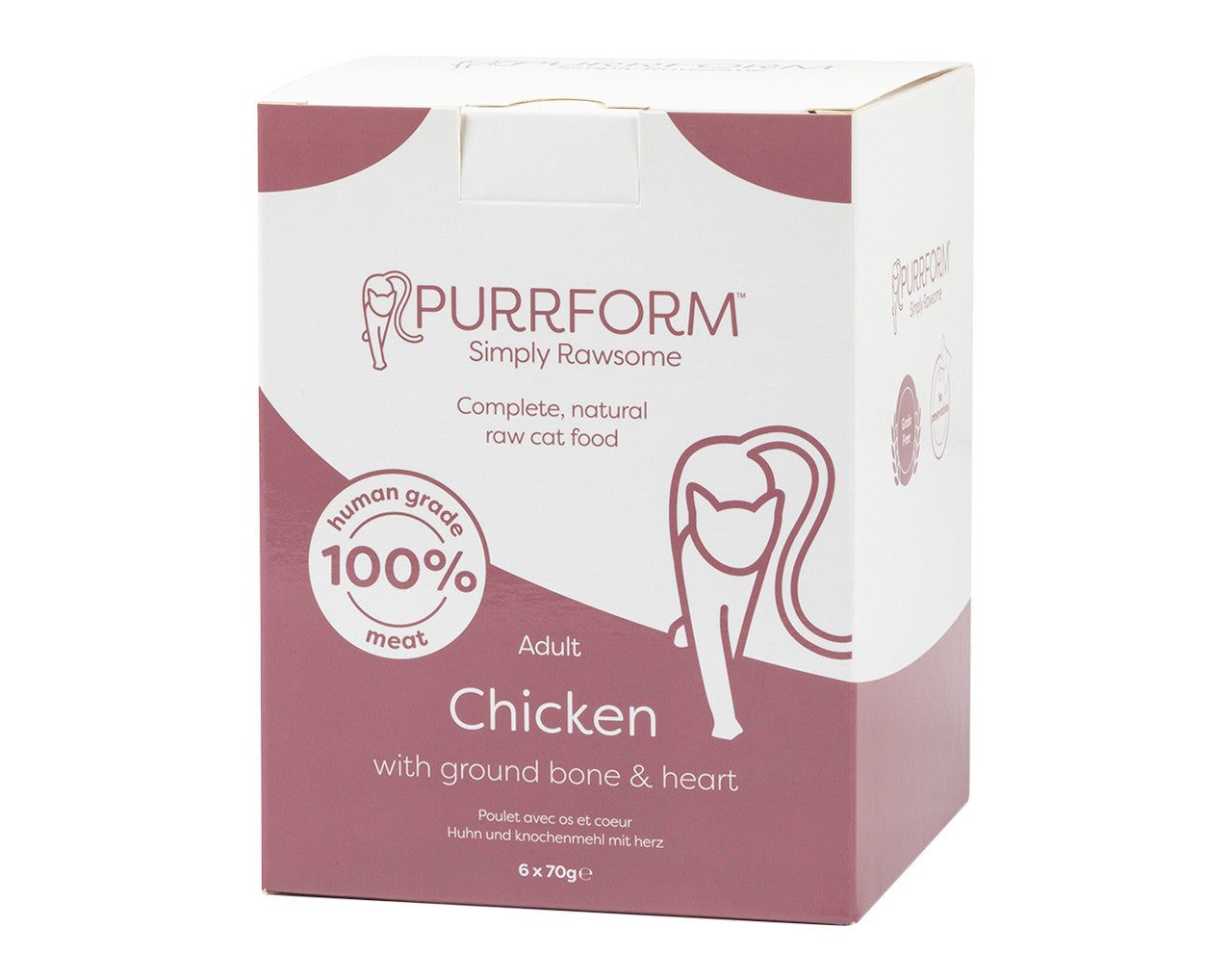 Chicken & Ground Bone with Heart - 6 x 70g Pouches