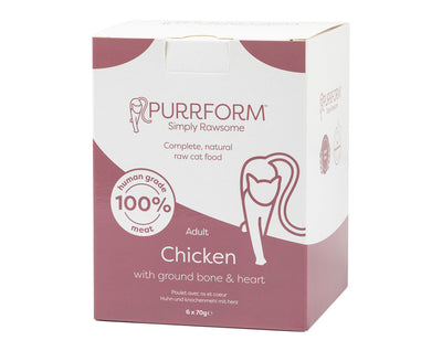 Chicken & Ground Bone with Heart - 6 x 70g Pouches