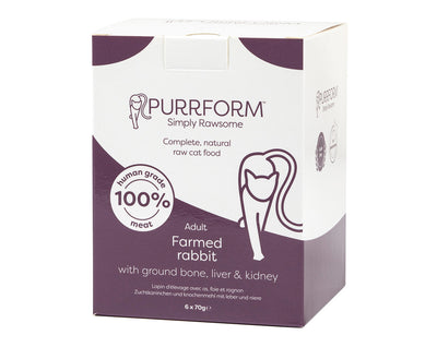 Farmed Rabbit with Ground bone, Liver & Kidney - 6 x 70g Pouches