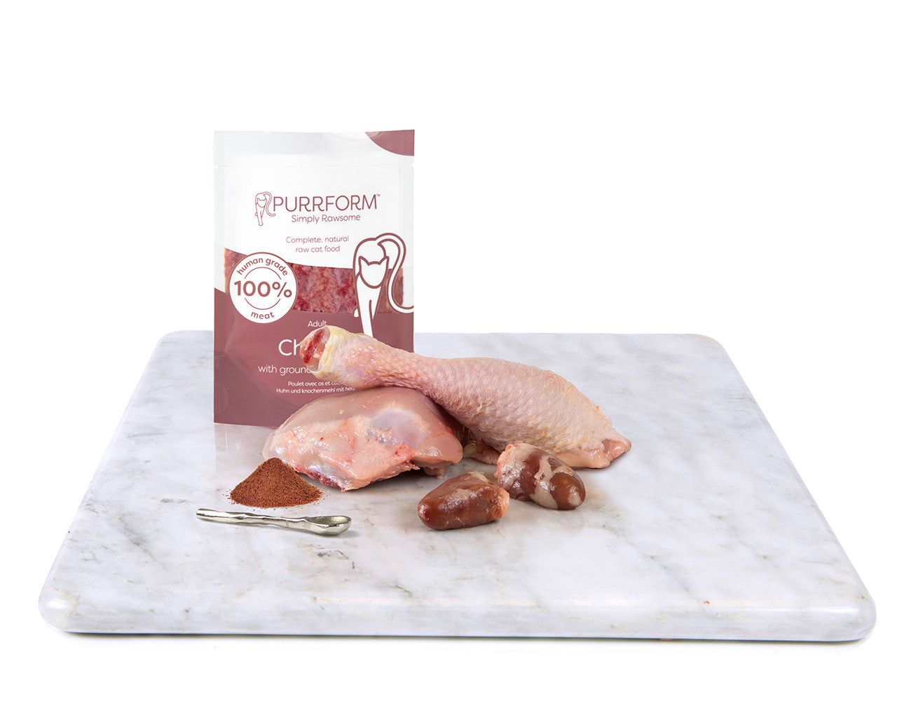 Chicken & Ground Bone with Heart - 6 x 70g Pouches