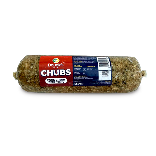 Dougies Pure Green Beef Tripe 450g Chub