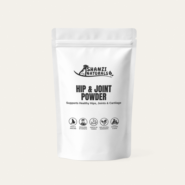 shanzi naturals hip and joint powder for dogs and cats with green lipped mussel