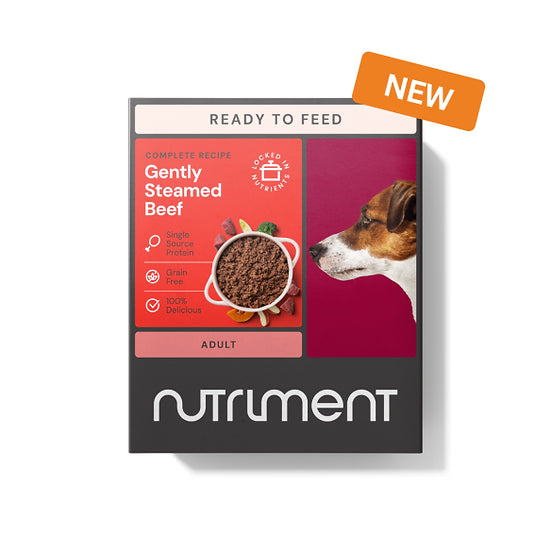 **Still unavailable, read description** Nutriment Gently Steamed Beef Complete  For Dogs - 395g