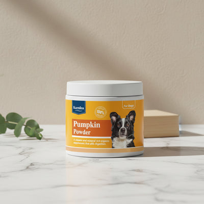 Karnlea Pumpkin Powder for dogs packaging on a white background