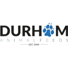Durham Animal Feeds logo with a blue paw print on a white background