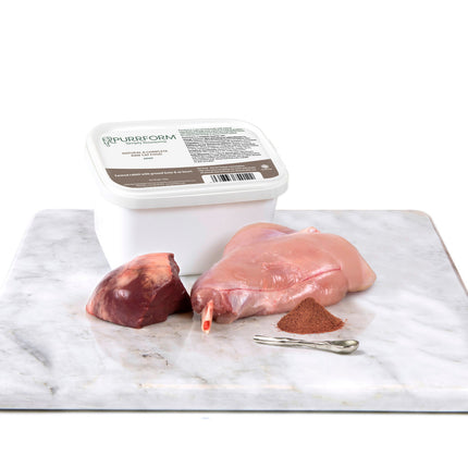 Purrform Farmed Rabbit with Ground Bone & Ox Heart - 450g