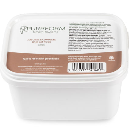Purrform Farmed Rabbit with Ground Bone  450g