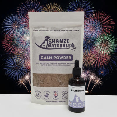 Calm Bundle – Herbal Powder & Drops to Help Relax Dogs