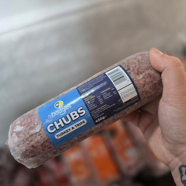 Dougies Turkey & Tripe 450g Chub